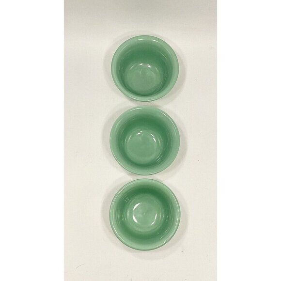 Set of 3 Homer Laughlin Fiesta Sea Mist Green Bouillon Cups 11035610 Sauce Bowls - Picture 6 of 6